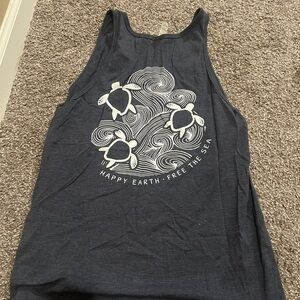 Navy Tank Top with Wave Logo